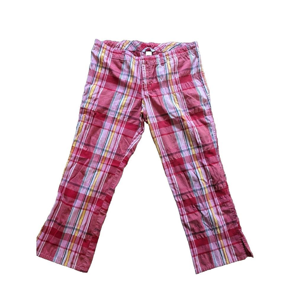 Vintage 90s Abercrombie &‎ Fitch Womens 12 Pants Plaid Tarton Trousers Grunge